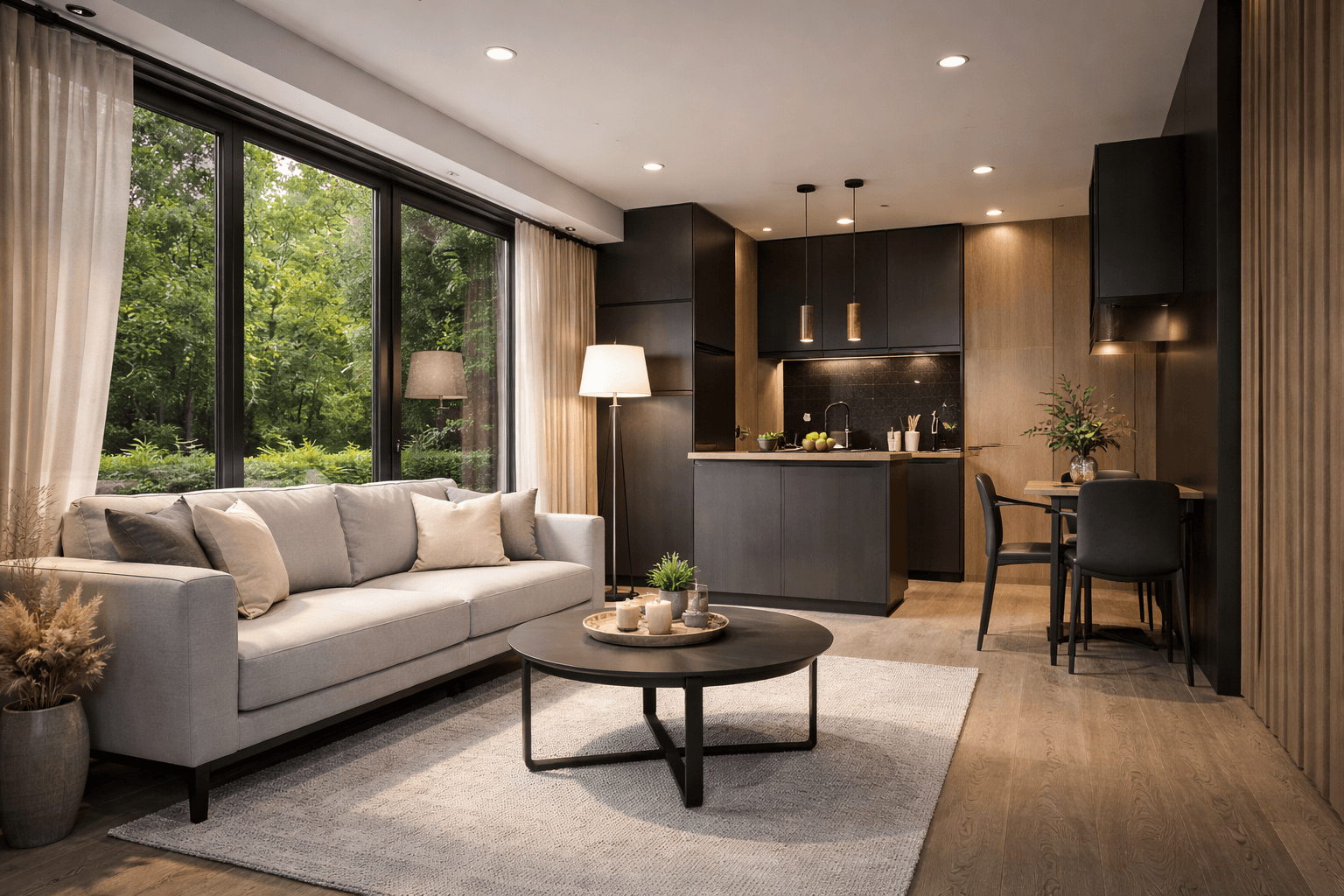 Nowoczesne wnętrze pawilonu modułowego